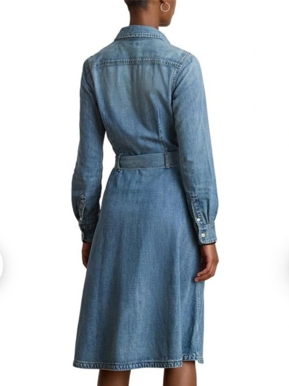 NEW💙RALPH LAUREN Belted Denim Shirtdress in Odeon light wash Size 10 $195 - Picture 4 of 8